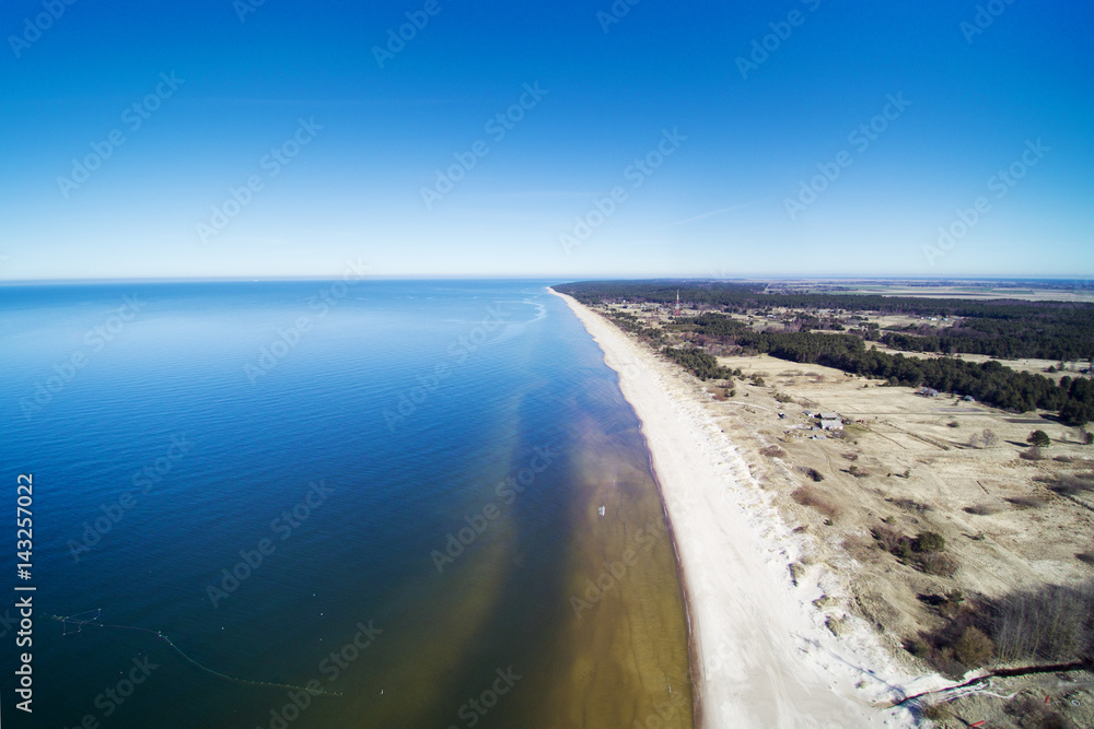 Calm Baltic sea at latvian coast.