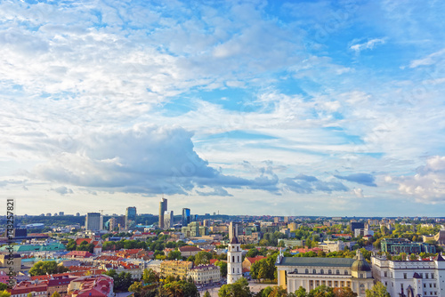 Rooftops to Cathedral Square and Financial District of Vilnius