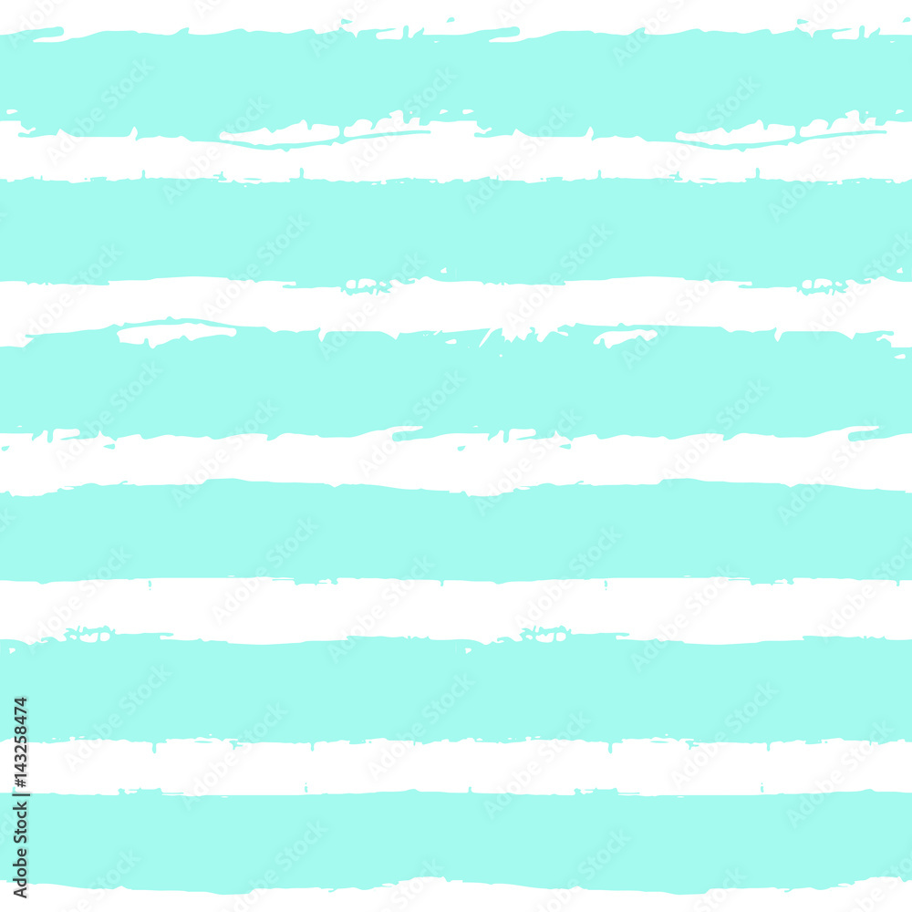 Blue paint brush lines background. Vector hand drawn seamless pattern