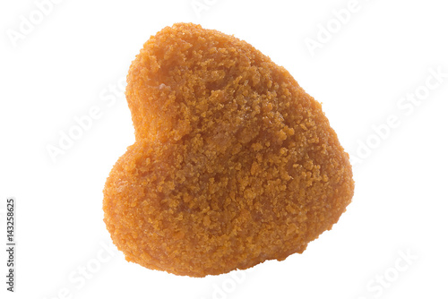Kids Chicken Nuggets Heart shaped isolated
