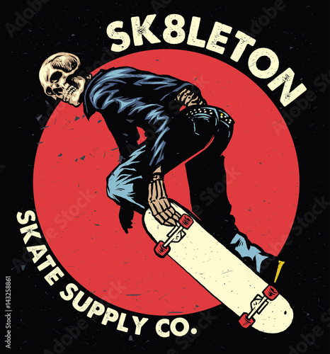 Skull skateboarding