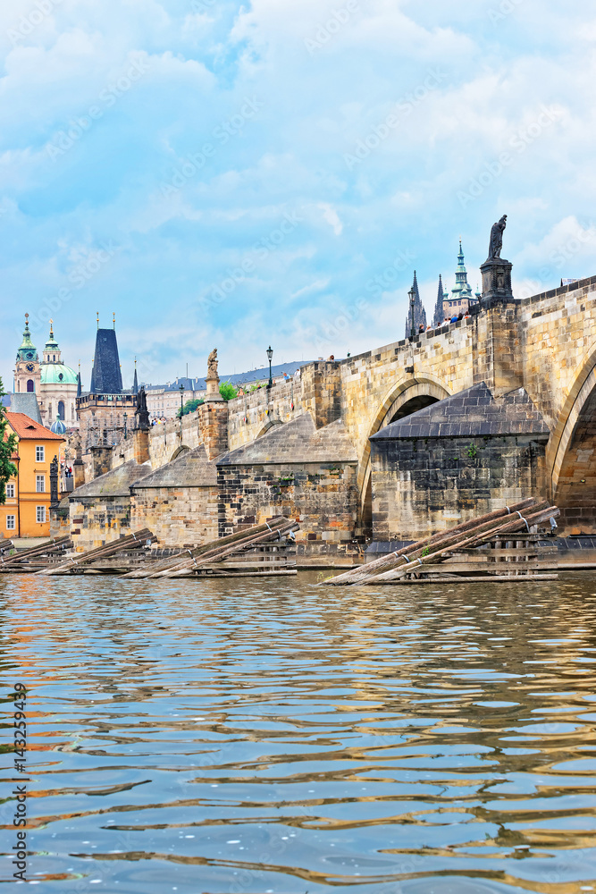 Fototapeta premium Charles Bridge over Vltava River in Prague