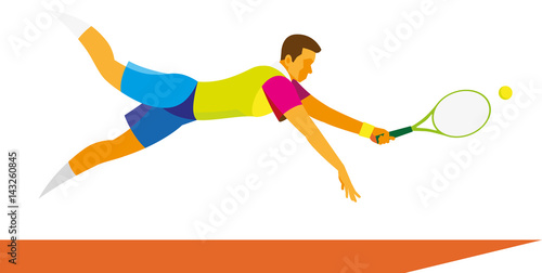 young tennis player in jump preparing to take the ball