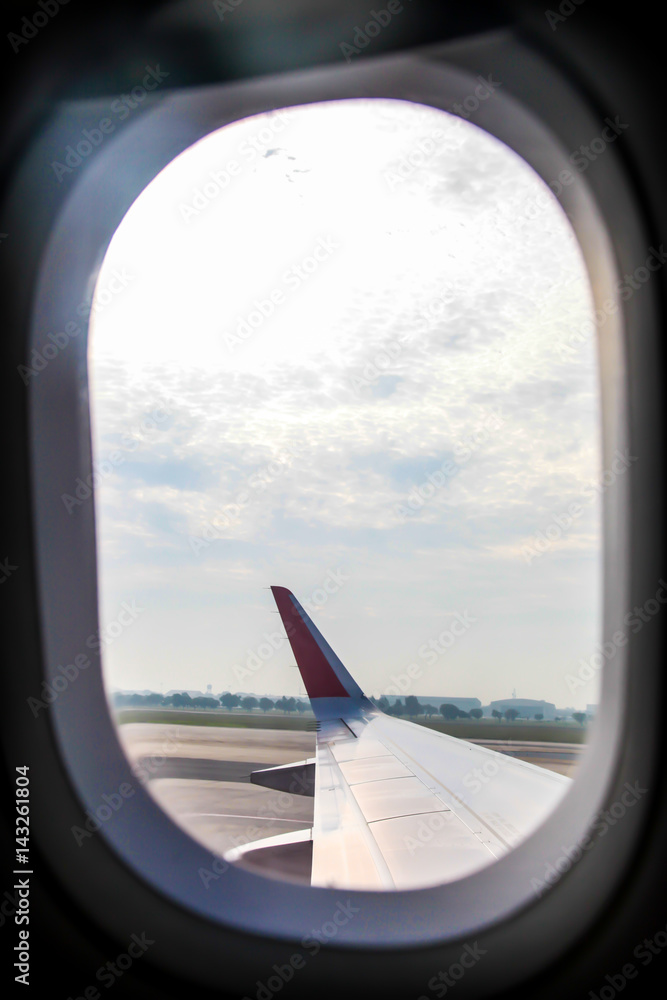Aircraft Wing From the windows in the plane | Travel holiday business Aircraft Wing From the windows in the plane | Travel holiday business