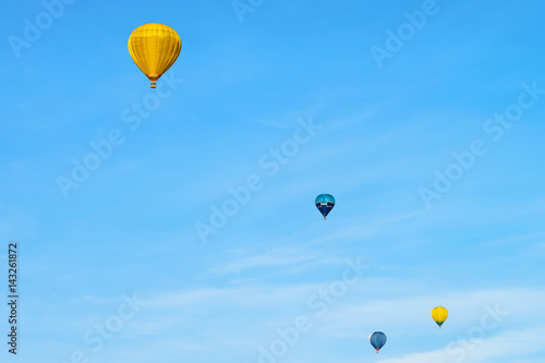 Colorful Air balloons flying high in sky