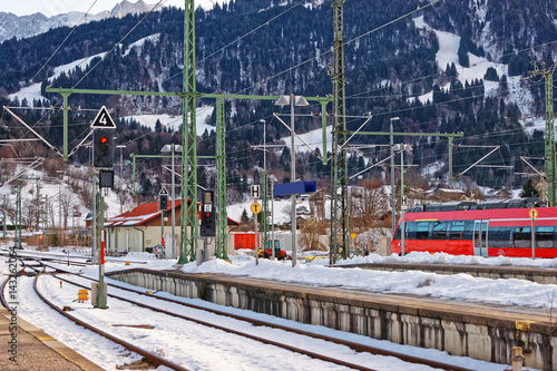 High speed train in Garmisch Partenkirchen in Germany