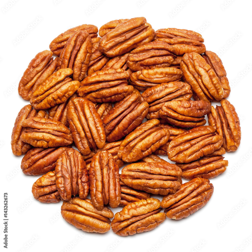 Pecans isolated on white. Pecans isolated on white.