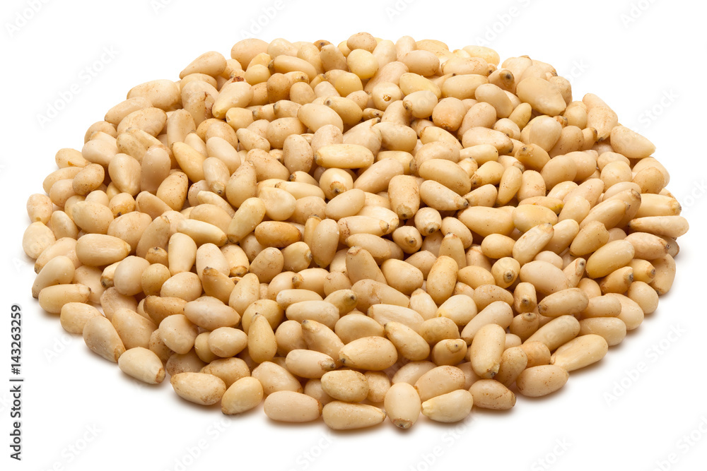 Pine nuts isolated on white. Pine nuts isolated on white.