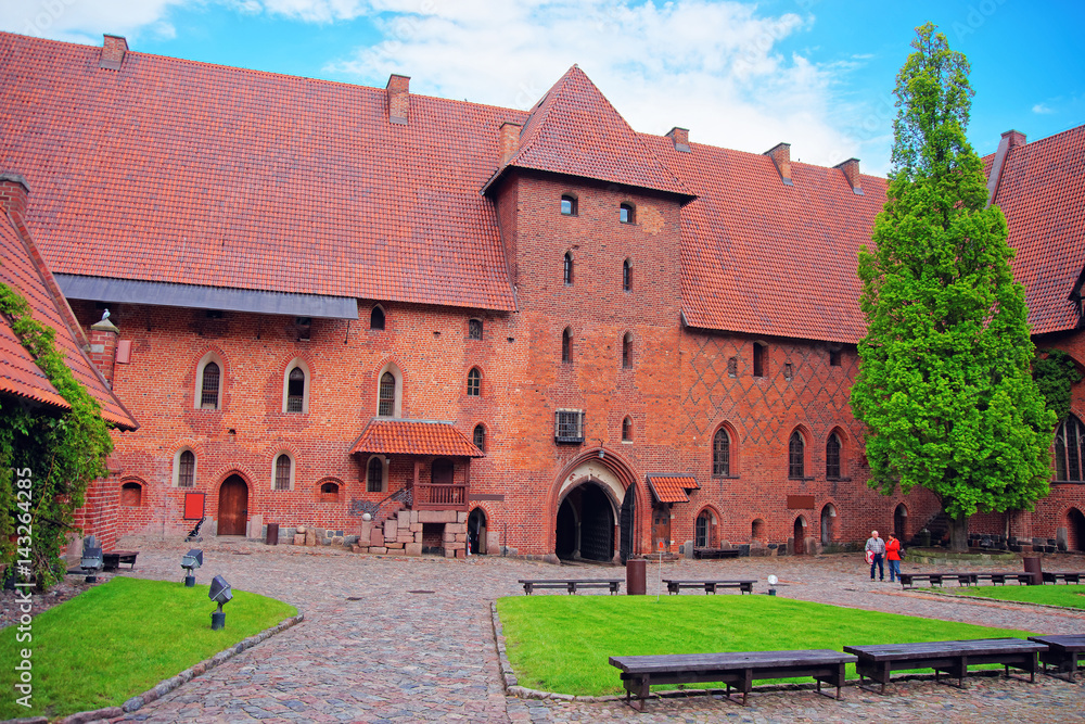 Architecture of Malbork Castle Pomerania in Poland