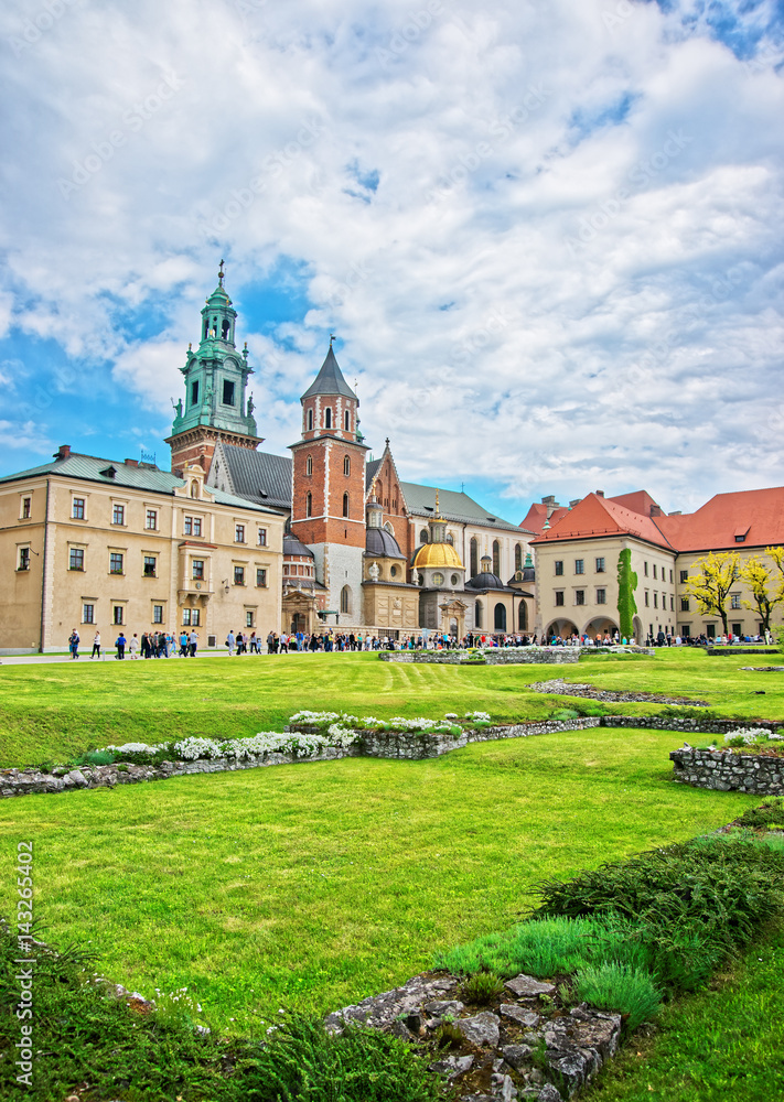 Wawel Cathedral and people Krakow