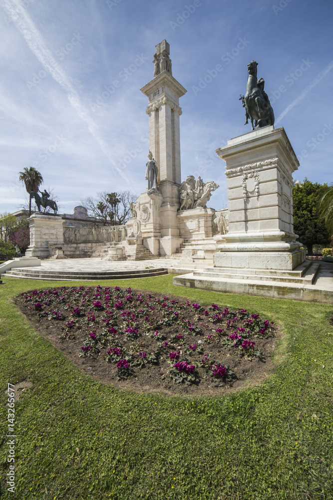 Monument to the Constitution of 1812, panoramic view, Cadiz, Andalusia, Spain