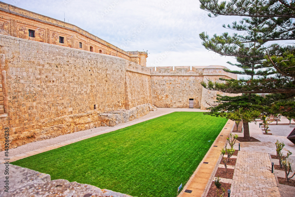 Mdina walls into fortified old city Malta