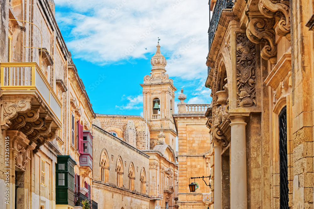 Tower of Palazzo Santa Sofia in Mdina Malta