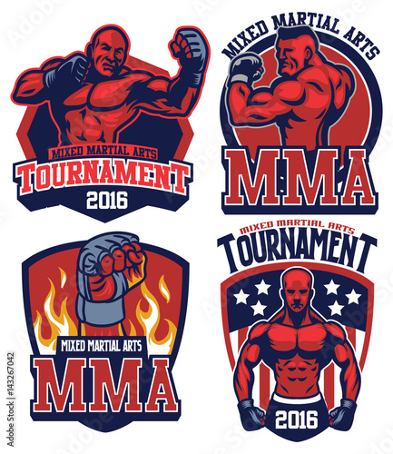 MMA fighter badge set