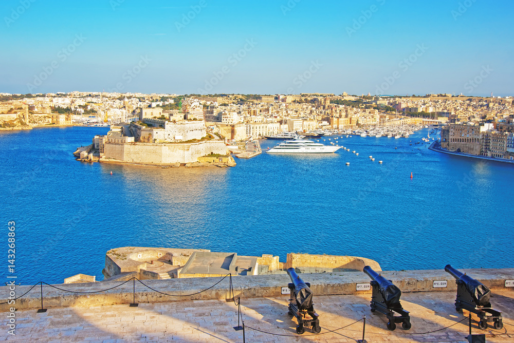 Saluting Battery at Grand Harbor in Valletta Malta