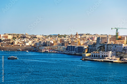 Senglea and Creek at Grand Harbor in Valletta of Malta