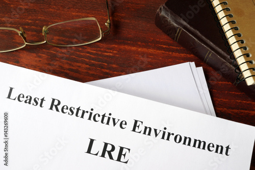 Paper with title Least restrictive environment LRE. photo