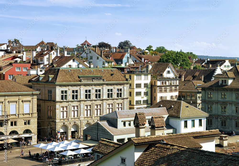 Fototapeta premium Limmatquai in Zurich city center