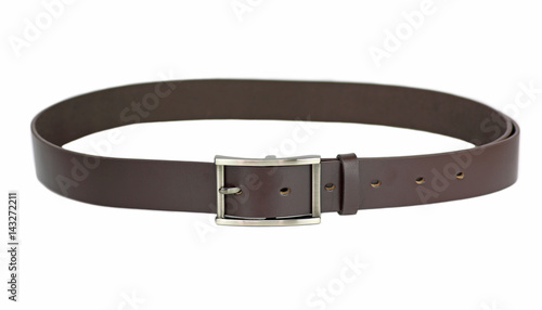 Leather belt for men . Isolate on white background photo