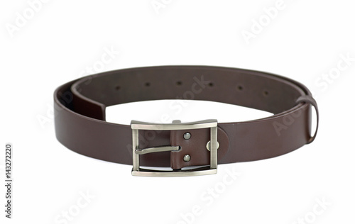 Leather belt for men . Isolate on white background