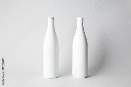 Two beer bottles on the scene, mock-up. © SQS