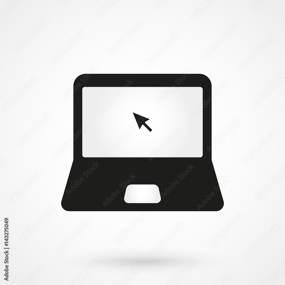 Laptop Icon in trendy flat style isolated on grey background Laptop Icon in trendy flat style isolated on grey background