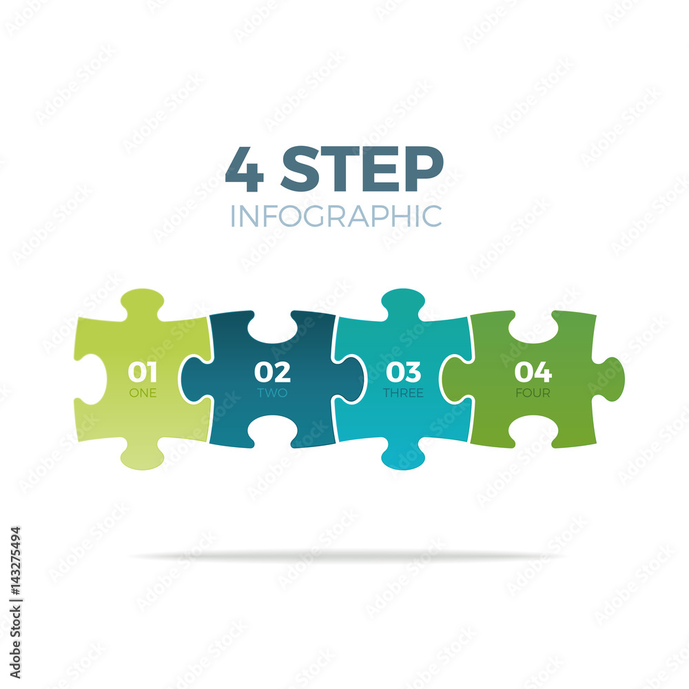 Four step puzzle infographic Four step puzzle infographic