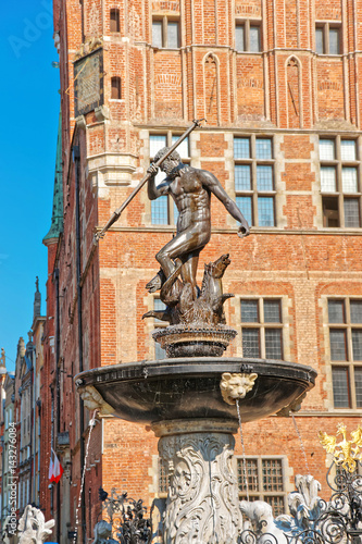 Neptune Monument on Long Market Square Gdansk