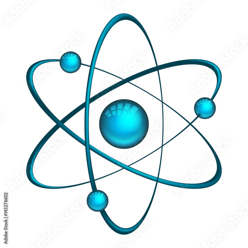 Physics atom model with electrons