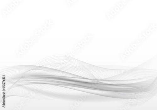 Abstract grey background.Transparent waves and lines on a white background.