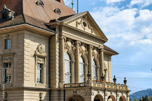 Fragment of Casino building in old city center of Bern photo