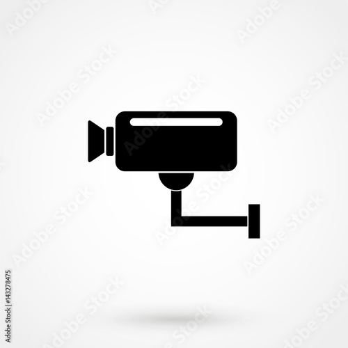Security or surveillance camera icon - vector black simple symbol or logo