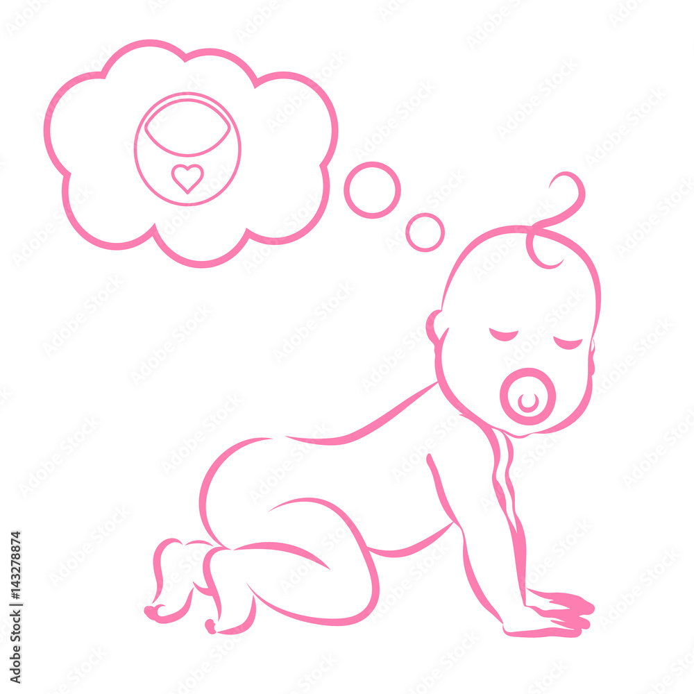 Baby girl pink. Vector illustration with speaking bubble with spoken bubble. Baby girl pink. Vector illustration with speaking bubble with spoken bubble.