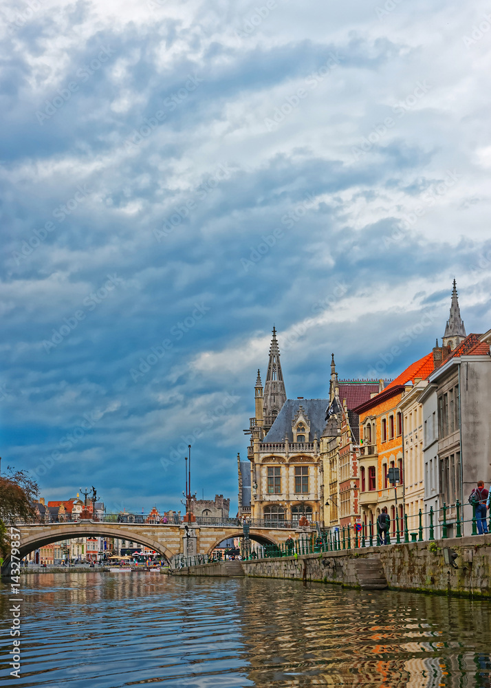 St Michael Bridge and Former Post Office in Ghent