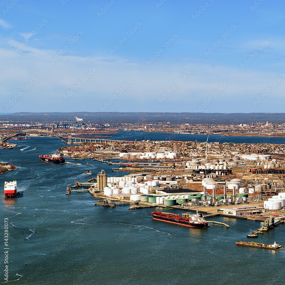 Aerial view on oil storages of Bayonne