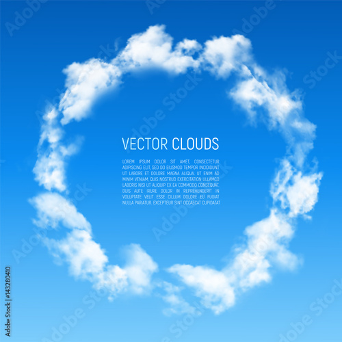 Round frame made of clouds