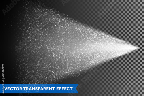 Water spray mist of atomizer. Vector light dispersion effect