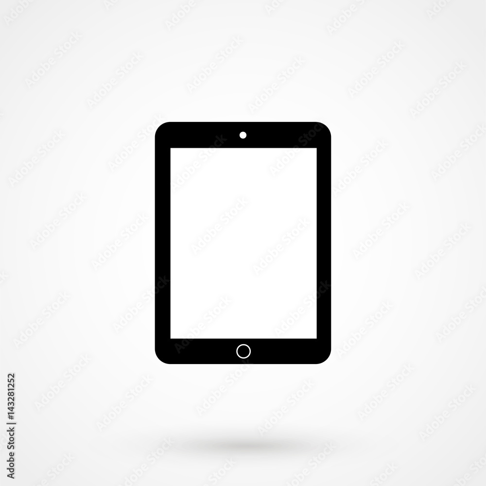 Tablet flat icon in ipad style. Tablet computer with blank screen. Vector illustration. EPS10. Tablet flat icon in ipad style. Tablet computer with blank screen. Vector illustration. EPS10.