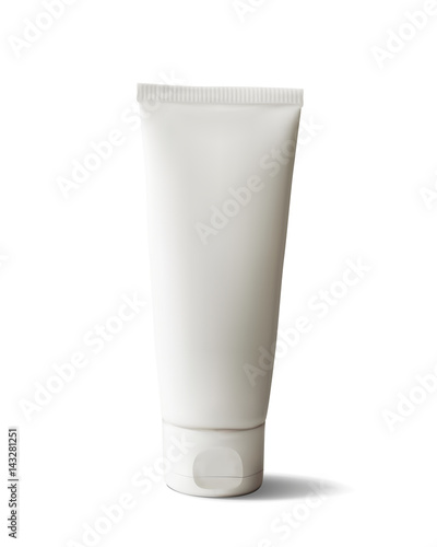 Package design cosmetic products. White realistic tube.