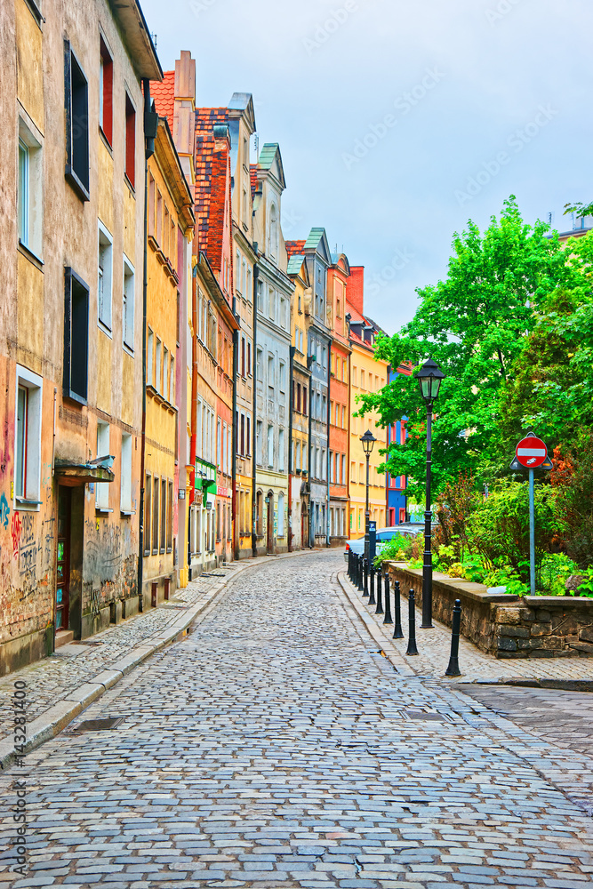 Street in Old town in Wroclaw