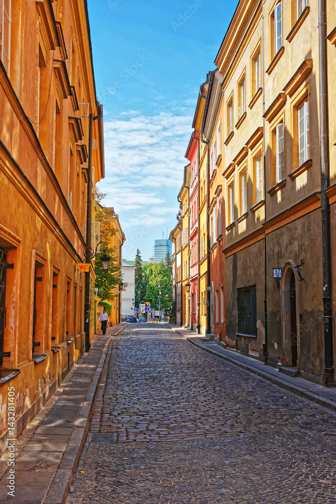 Street in Warsaw city center