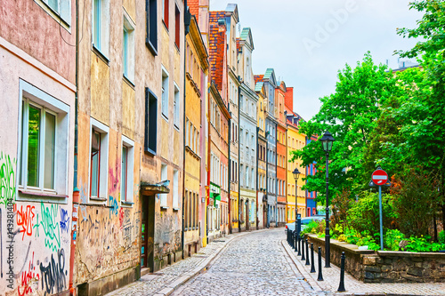 Fototapeta Naklejka Na Ścianę i Meble -  Street in Old town of Wroclaw
