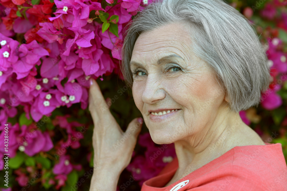 Fototapeta premium Beautiful happy elderly woman