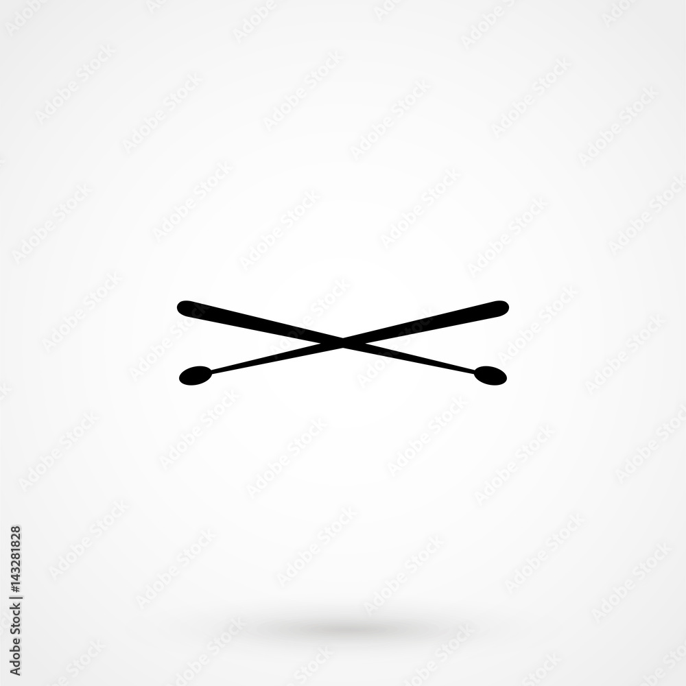 Drumsticks or drum sticks flat icon for music apps and websites Drumsticks or drum sticks flat icon for music apps and websites