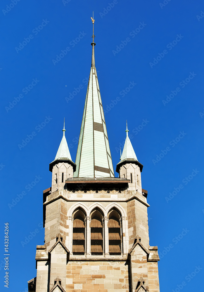 Steeple of St Francois Church in Lausanne