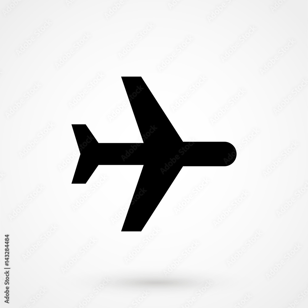 Airplane Icon in trendy flat style isolated on grey background. Airplane Icon in trendy flat style isolated on grey background.