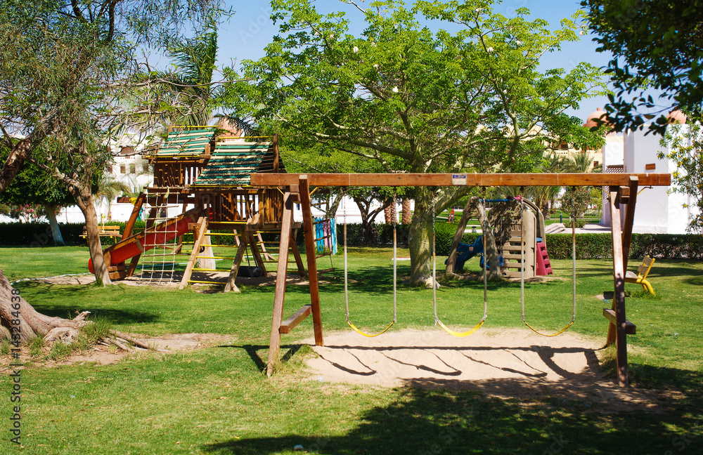 Children's Playground with swings Children's Playground with swings