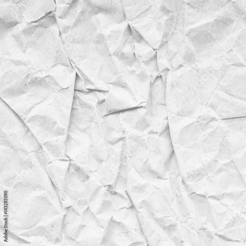 Recycled, heavily creased, old white paper texture background
