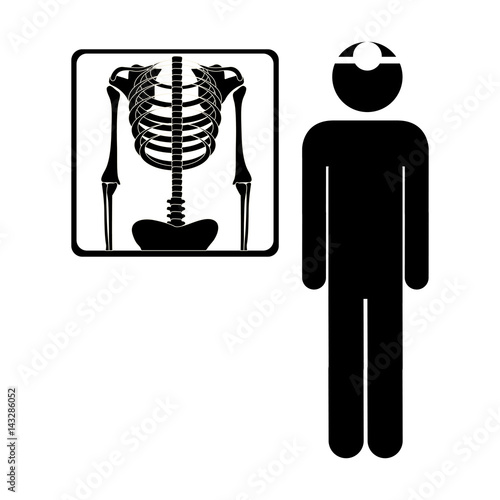 silhouette man with his x-ray prescription, vector illustration design