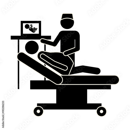 doctor examine the patient, vector illustration design